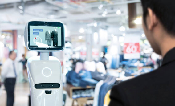 Ảnh chụp giao diện chatbot tự động trên màn hình máy tính hoặc điện thoại di động, đại diện cho việc doanh nghiệp áp dụng công nghệ trí tuệ nhân tạo (AI) để chăm sóc khách hàng